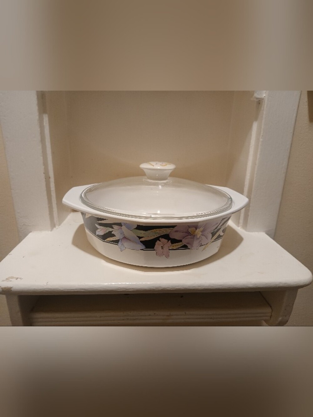 Vintage Mikasa "Fire And Ice" Casserole Dish With Lid